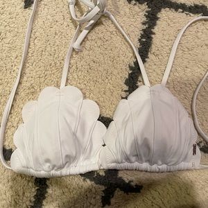 PINK White Bathing Suit Mermaid Shell Top